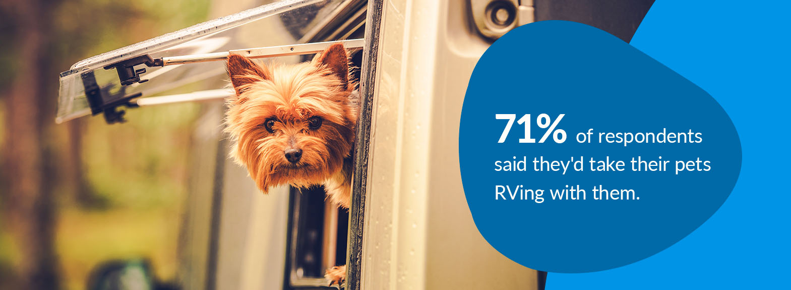 71% of respondents said they'd take their pets RVing with them