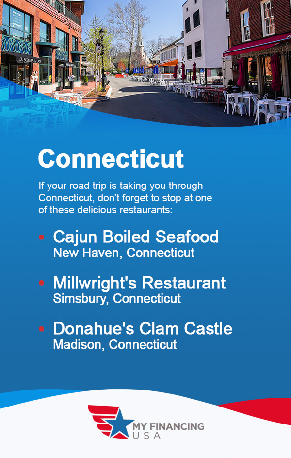 Connecticut. If your road trip is taking you through Connecticut, don't forget to stop at one of these delicious restaurants.