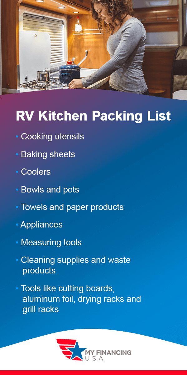 RV Kitchen Supplies and Food Packing List