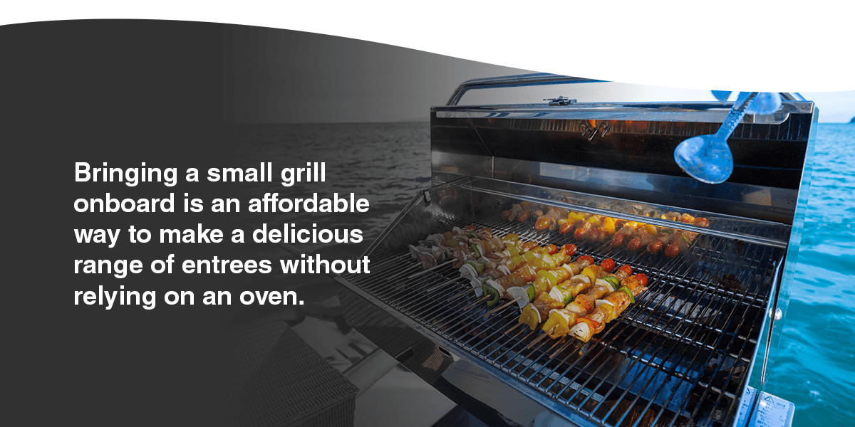 Tips for Packing Food for Boat Trips - Bringing a small grill onboard is an affordable way to make a delicious range of entrees without relying on an oven. 