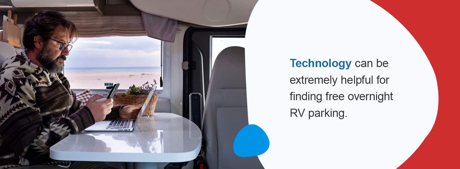Technology can be extremely helpful for finding free overnight RV parking.